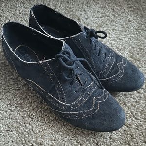 BOC navy suede oxfords